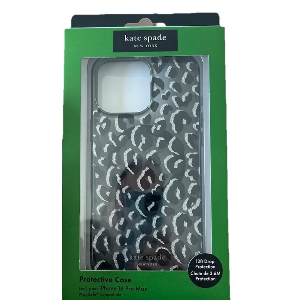 KATE‎ SPADE Protective Case Magsafe For IPHONE 16 PRO MAX Good Black Leopard